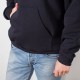 Μπλέ δίχρωμη φούτερ μπλούζα με κουκούλα - L010