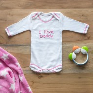 Φορμάκι εσώρουχο με μακρύ μανίκι και ροζ "I Love Daddy" - Luluka Φορμάκι εσώρουχο με μακρύ μανίκι και ροζ "I Love Daddy" - Luluka