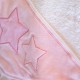 Μπουρνουζοπετσέτα λευκή με ροζ κουκούλα και αστεράκια - Luluka