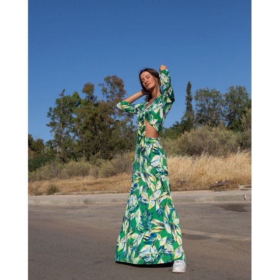 Maxi φούστα με πράσινα print - Luluka