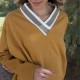 Μπλούζα μουσταρδί φούτερ oversized - 90 - Luluka