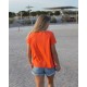 T-shirt πορτοκαλί με διακοσμητική φάσα - Luluka