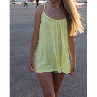 Κίτρινο μπλουζοφόρεμα με ράντα - Luluka