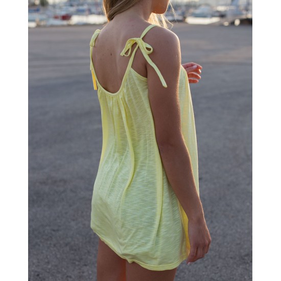 Κίτρινο μπλουζοφόρεμα με ράντα - Luluka